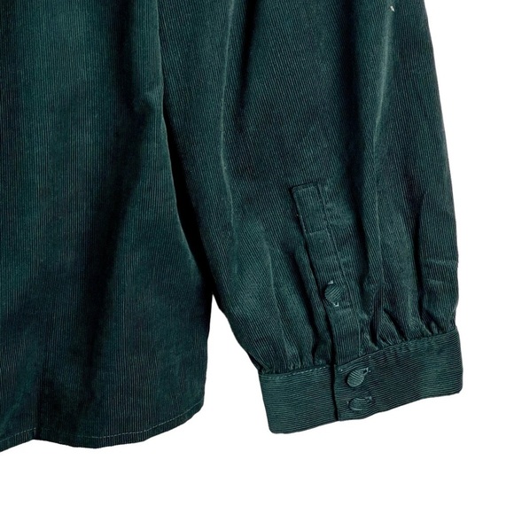 Madewell Forest Green V-Neck Blouse - Picture 9 of 14